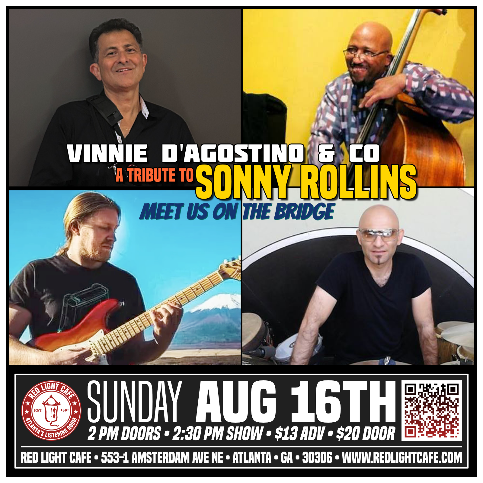 Vinnie D. &amp; Co. - Sonny Rollins Tribute: Meet Us on THE BRIDGE&nbsp; — August 16, 2026 — Red Light Café, Atlanta, GA