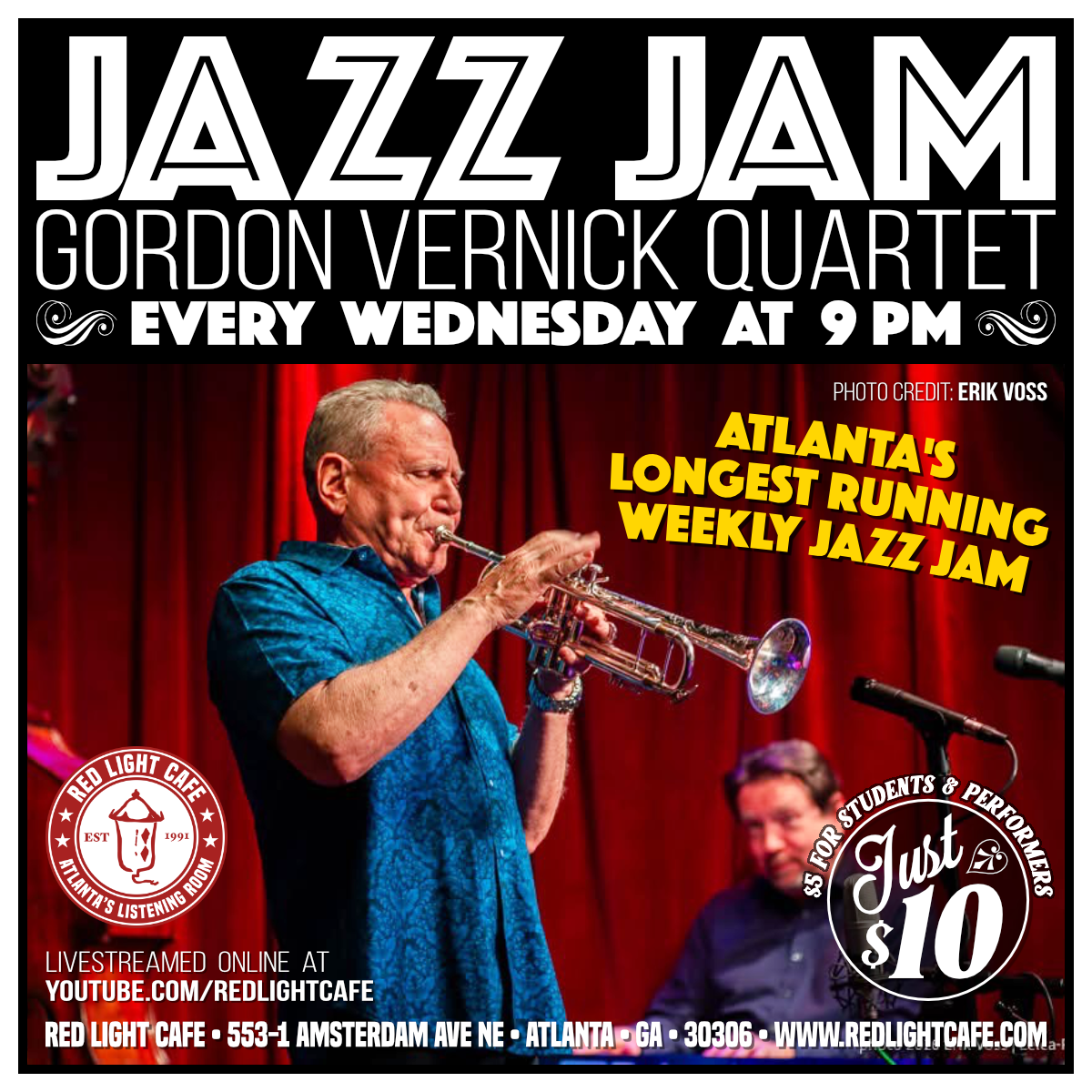 Wednesday Jazz Jam w/ the Gordon Vernick Quartet