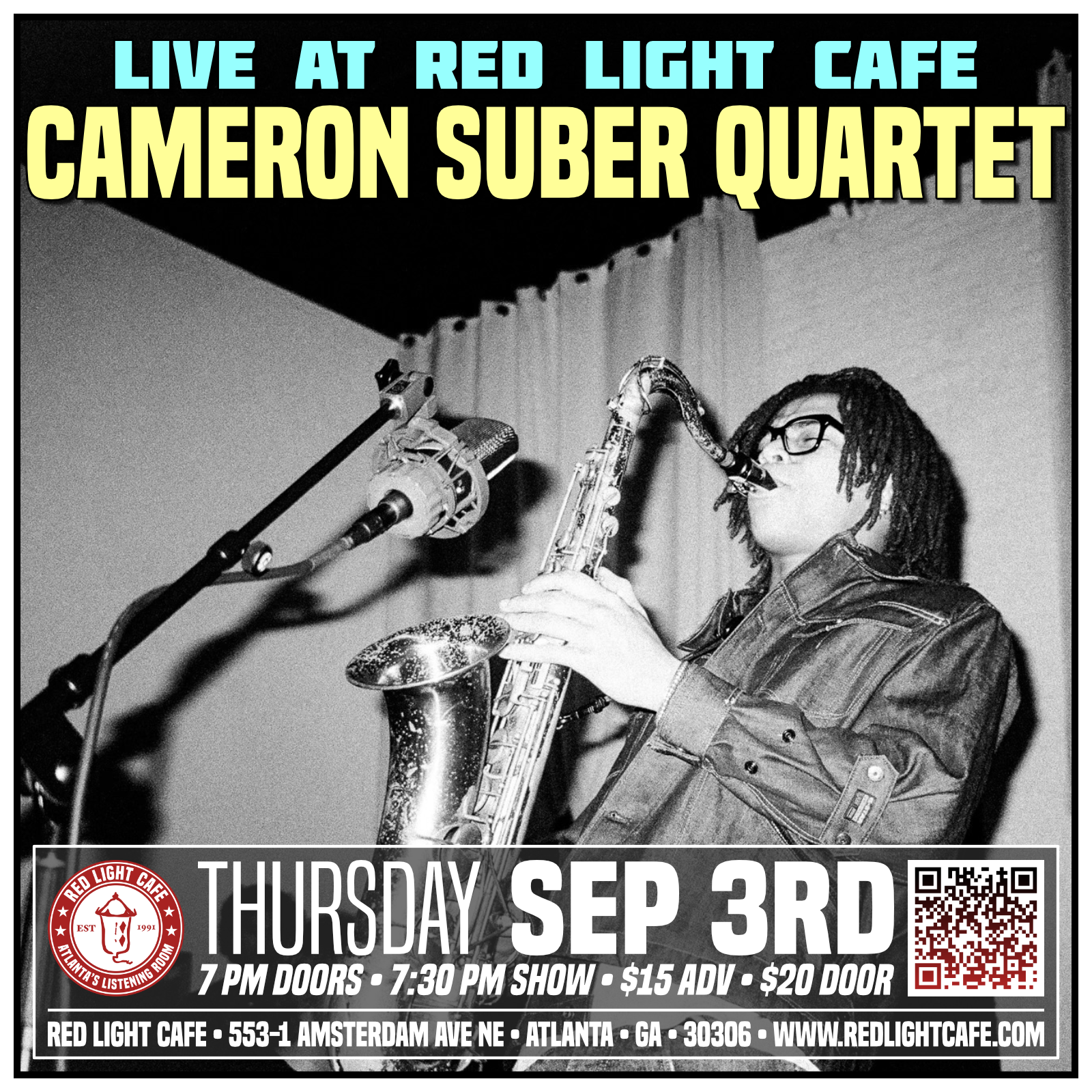 Cameron Suber Quartet (Jazz)&nbsp; — September 3, 2026 — Red Light Café, Atlanta, GA