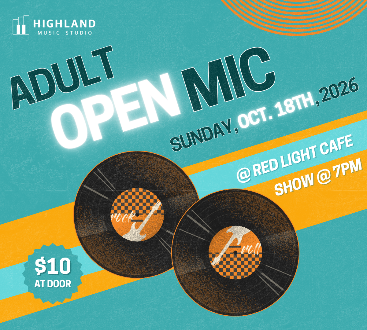Highland Music Studio Adult Open Mic — October 18, 2026 — Red Light Café, Atlanta, GA