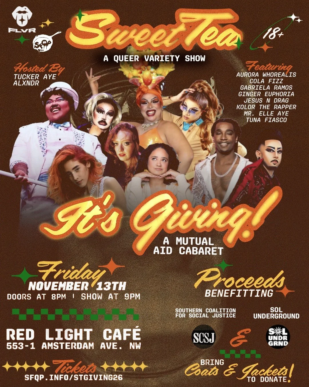 It's Giving! A Mutual Aid Cabaret —&nbsp;November 13, 2026 —&nbsp;Red Light Café, Atlanta, GA
