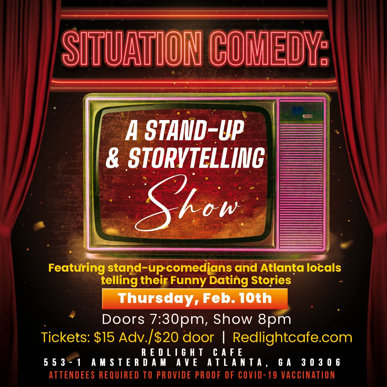 Situation Comedy: A Standup & Storytelling Show hosted by Amanda Marks —  Red Light Café, Atlanta, GA