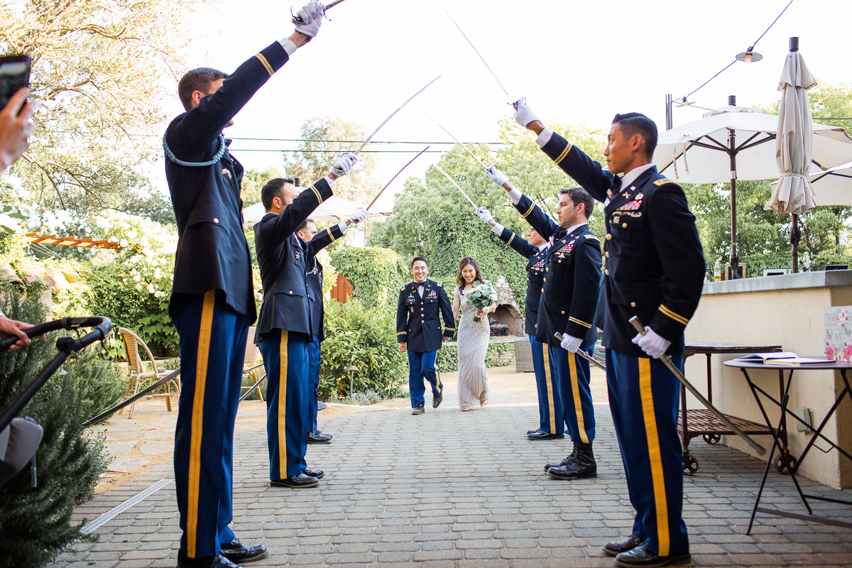 army sword salute at sonoma wedding