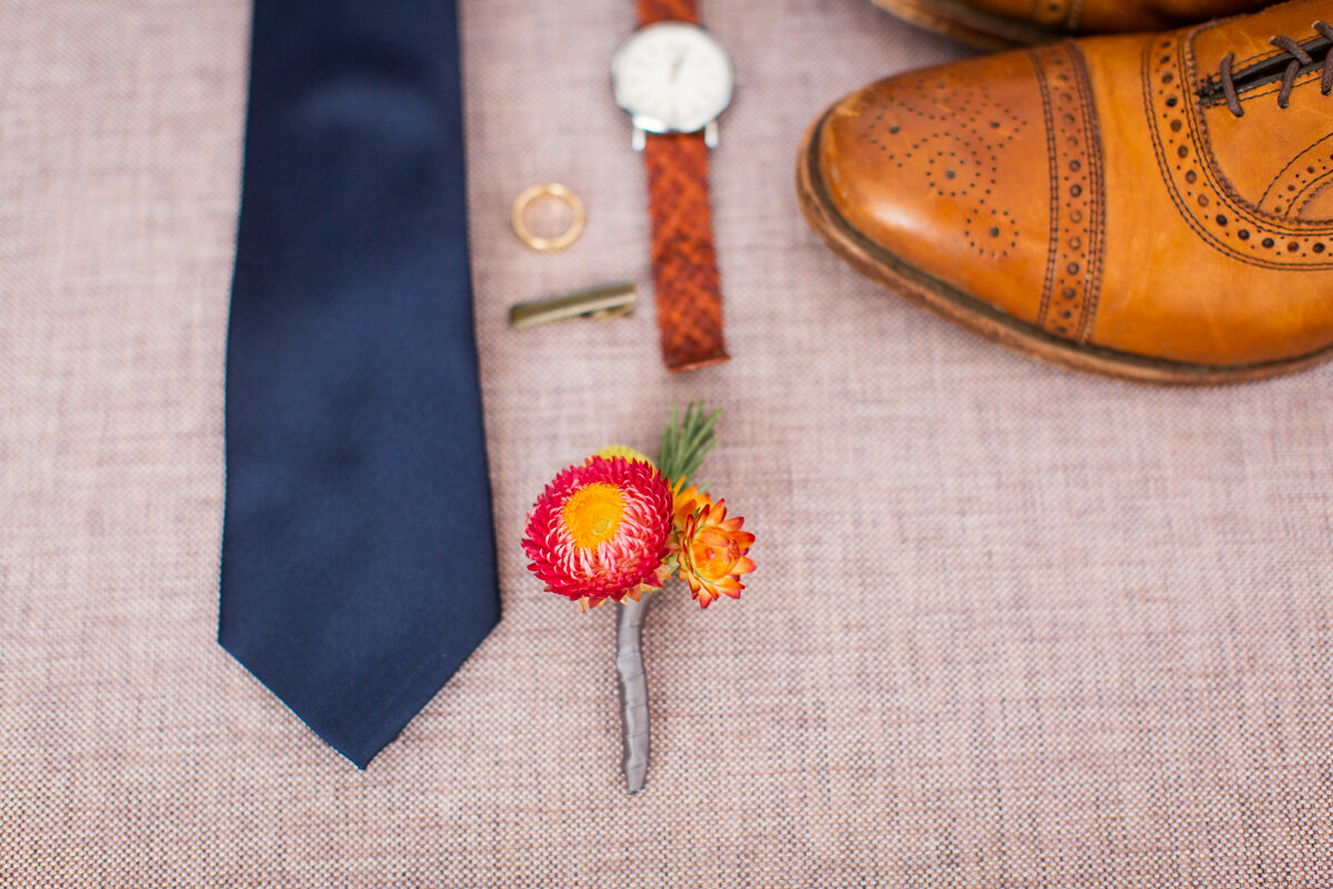 groom getting ready at claremont hotel