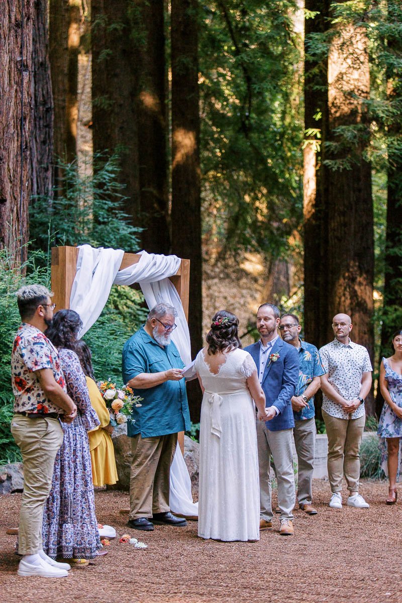 waterfall lodge wedding ceremony