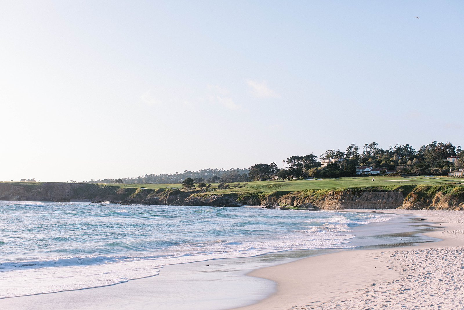 Pebble beach golf course from Carmel Beach