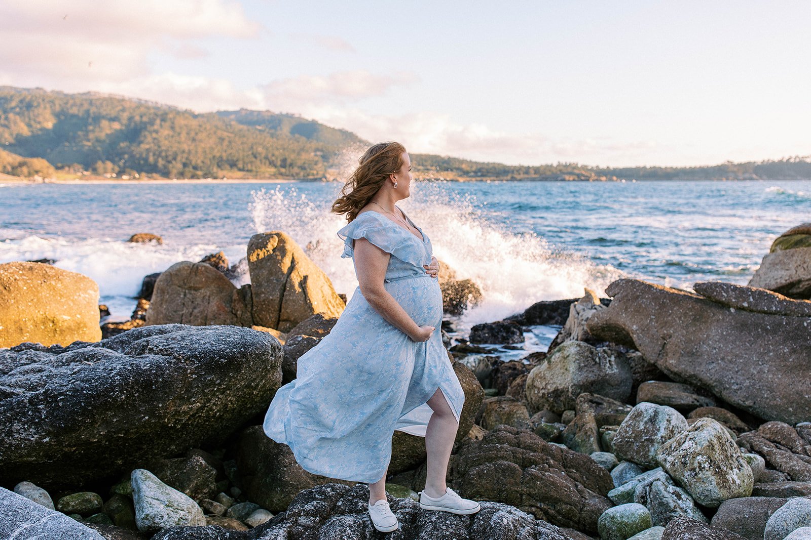 carmel river beach maternity session