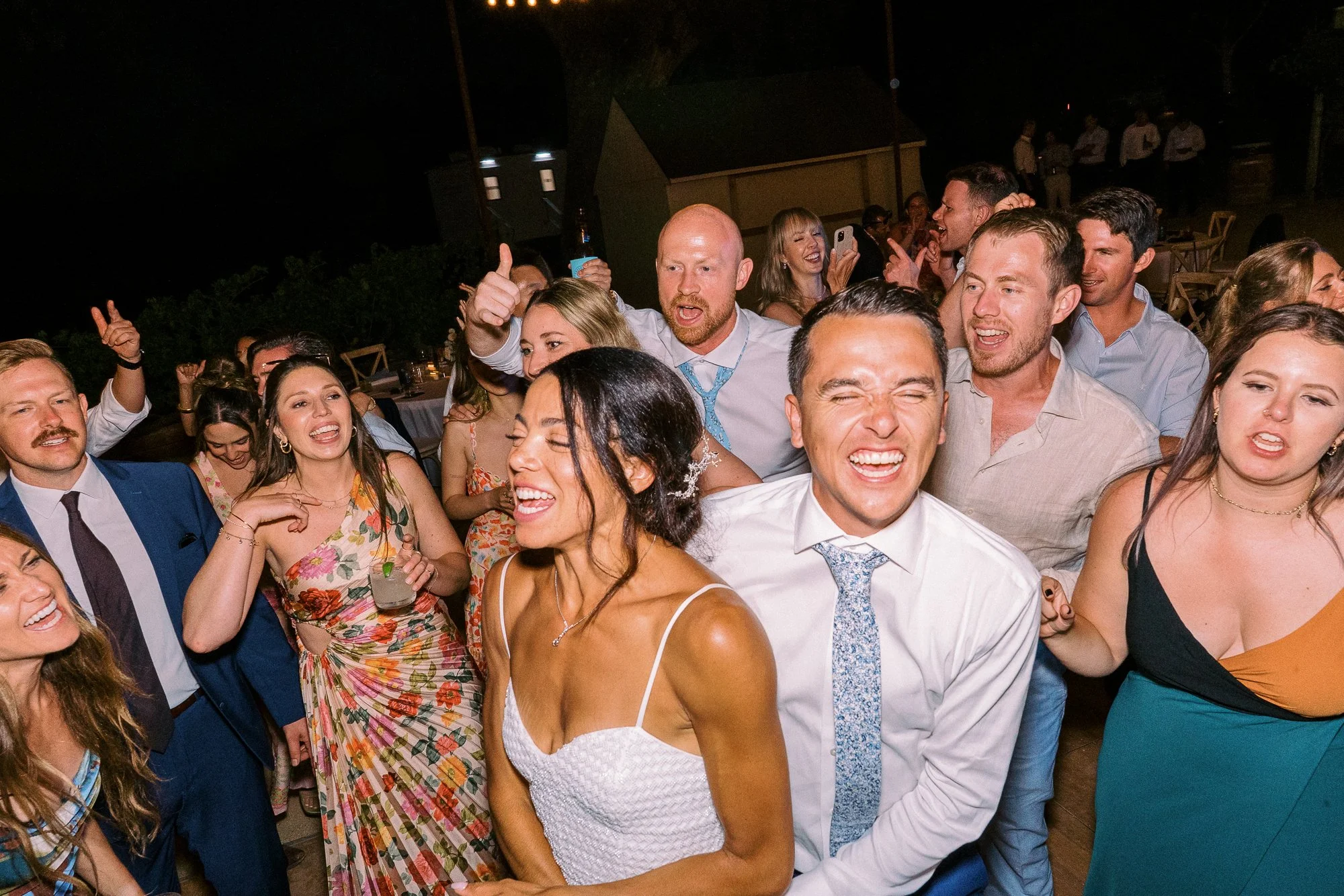 bride and groom dancing at wedding in carmel