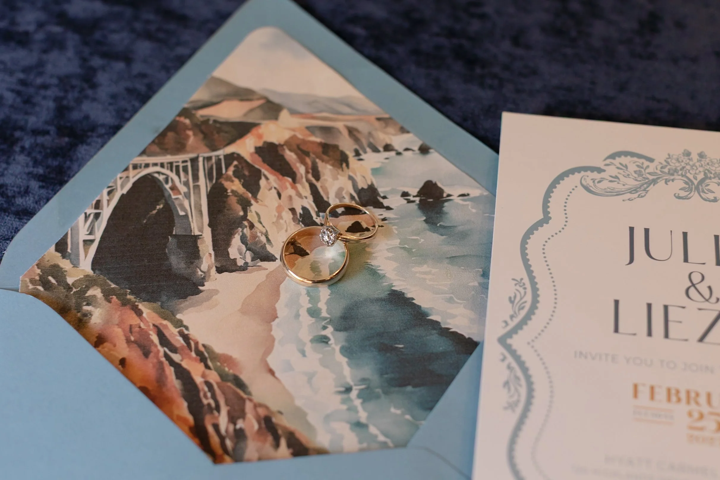 custom big sur wedding stationary
