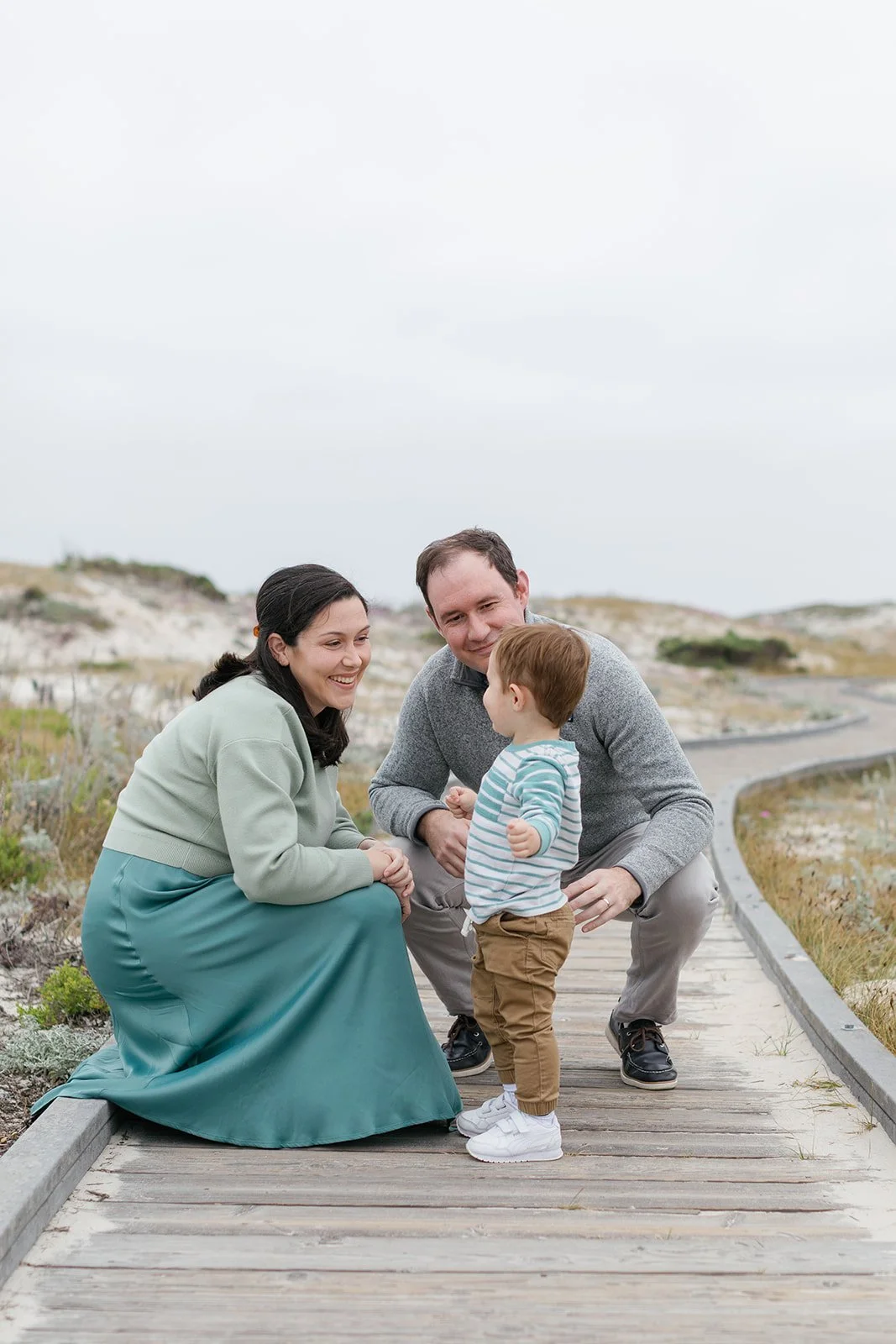 family of three in pacific grove