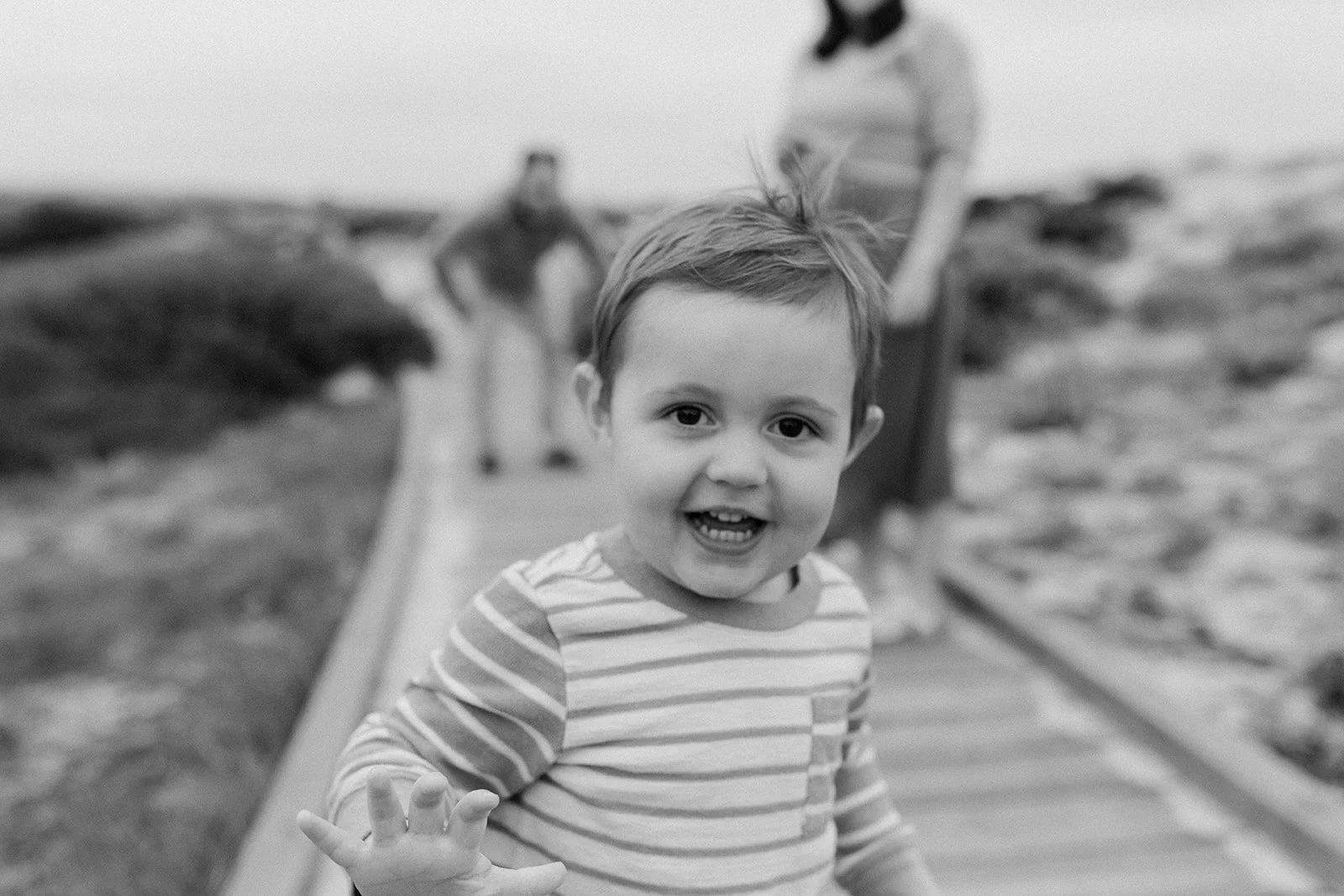 child running towards camera