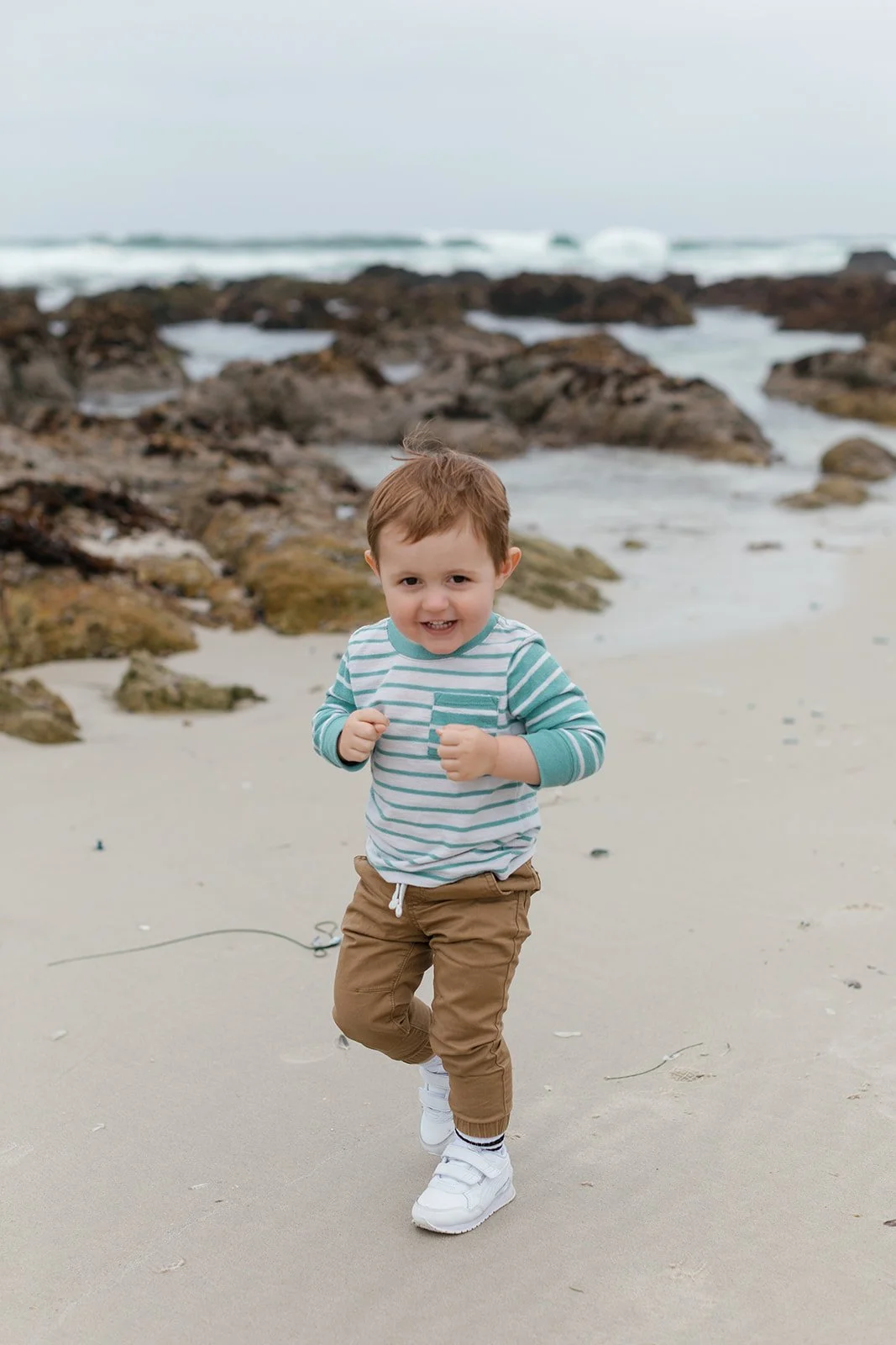 beach family photos in pacific grove