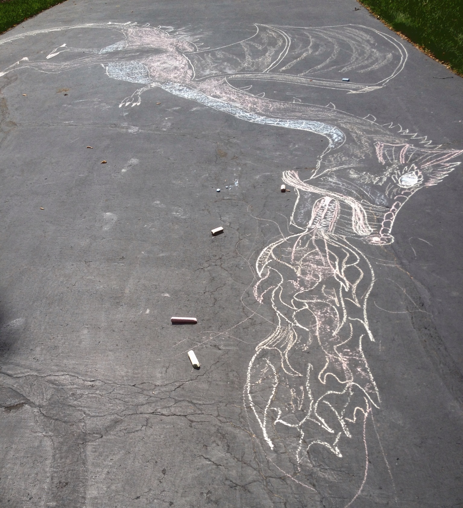 Will (and Lyra) Made a Great Chalk Dragon