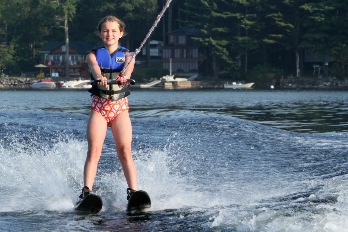Eva *and* Will Water Skiing at Migis