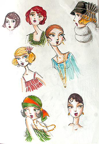 Adult Fashion Coloring Book - 1920s Paris Fashion — Chub and Bug  Illustration