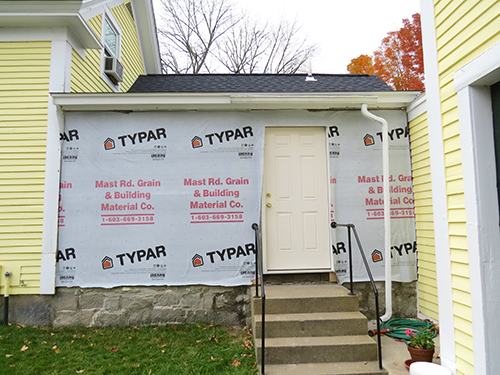  House wrap added to the porch 