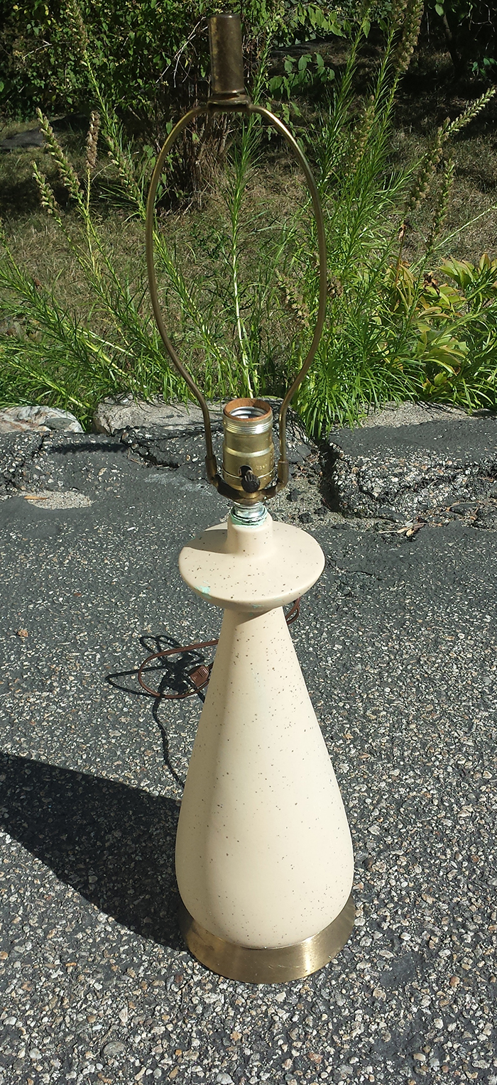 The lamp with the latex paint removed