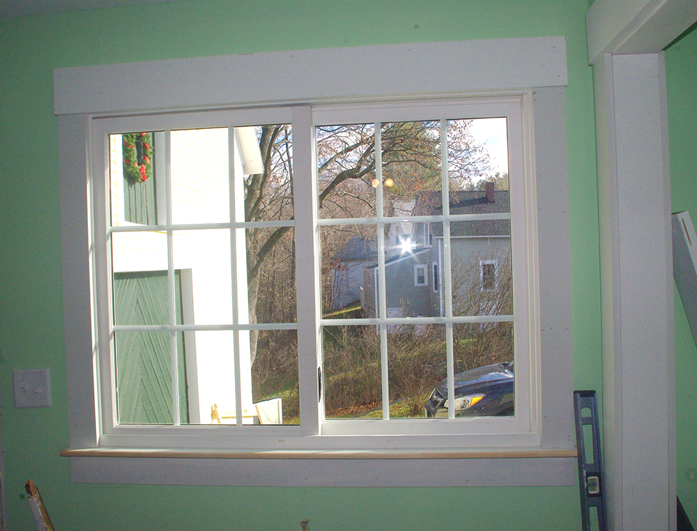Looking out of the new porch window. We plan place our kitchen table in front of this.