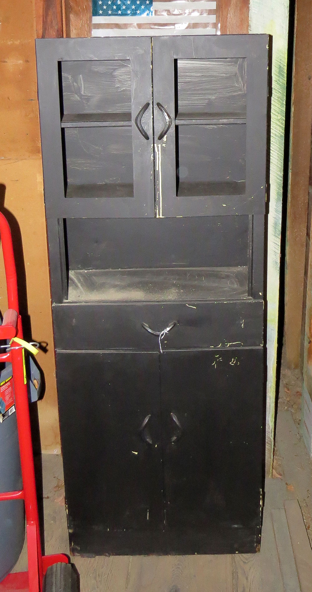 The display cabinet in its "before" state