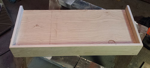 The wooden base I built