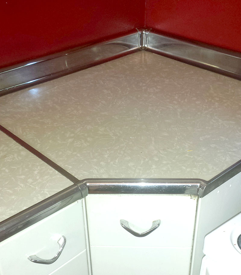 Some of the original metal trim made by Youngstown Kitchens.