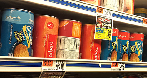 My typical go-to biscuits choice, the pop-n-fresh cans.