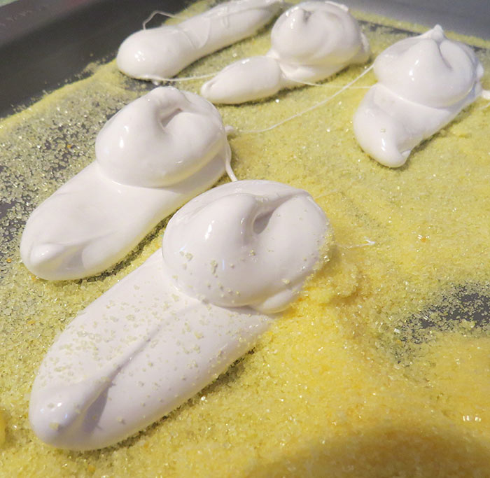 Completed peeps about to be sugared