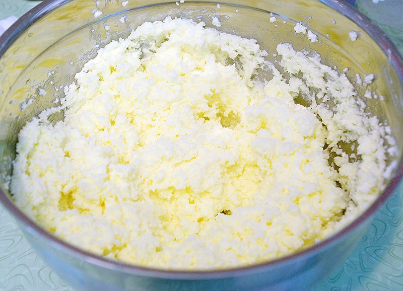 A bowl of broken buttercream