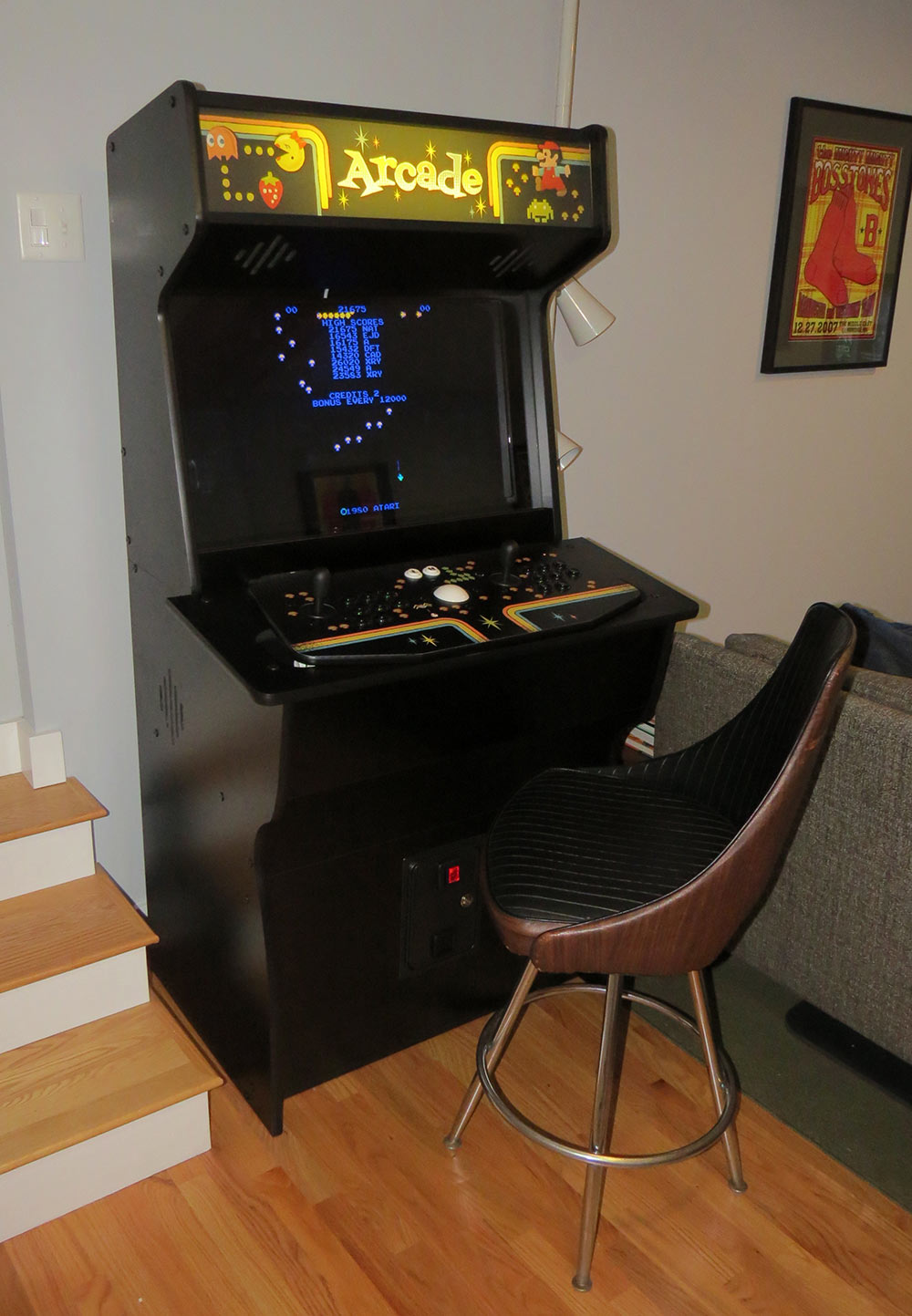 The finished cabinet with new artwork
