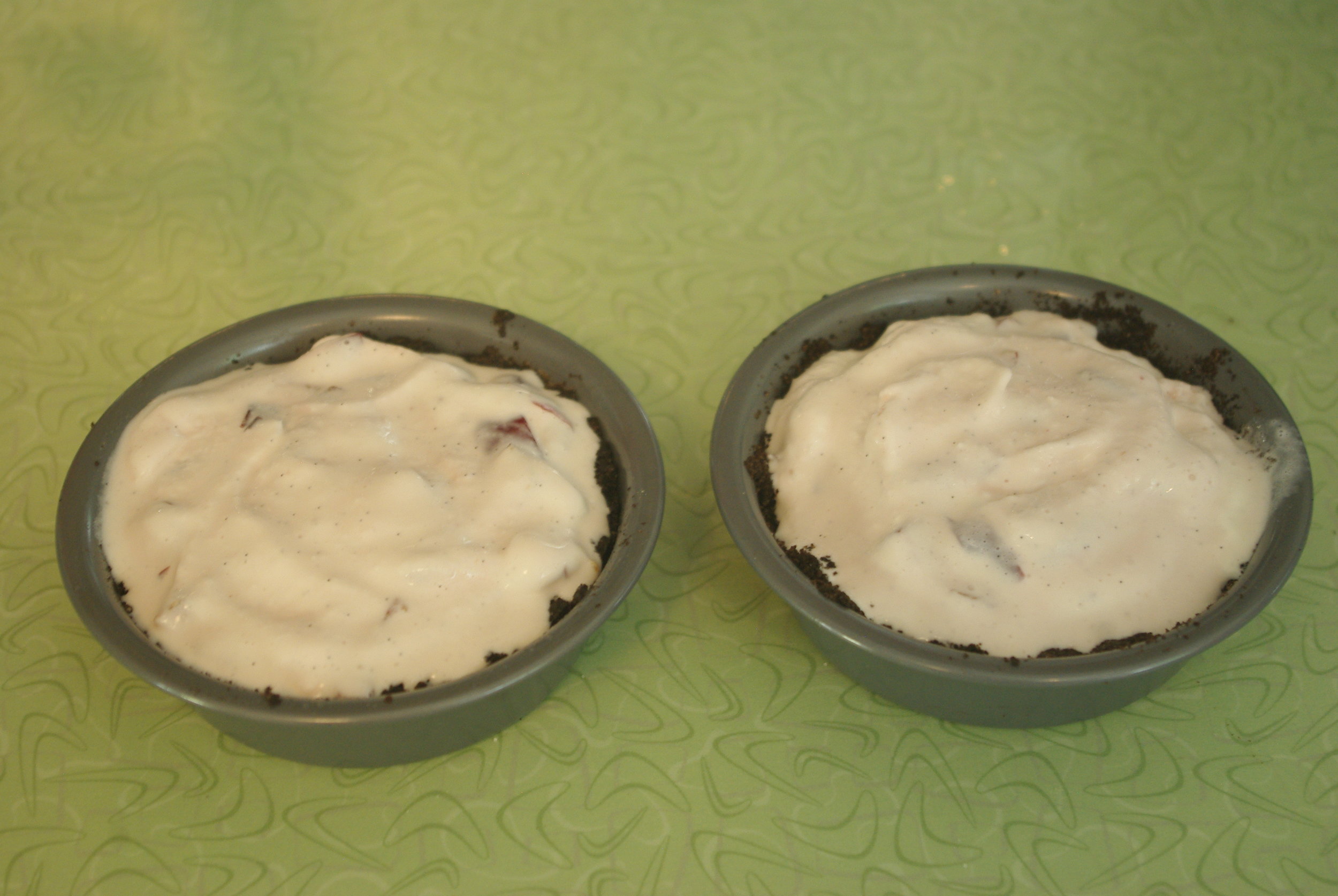 The shells filled with the ice cream filling