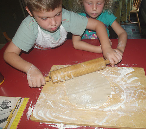 Rolling out the dough
