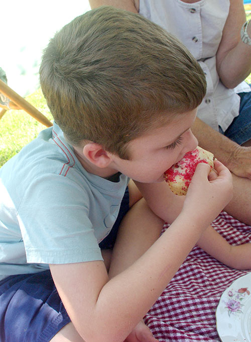 Caleb had no trouble finishing his tartlet.