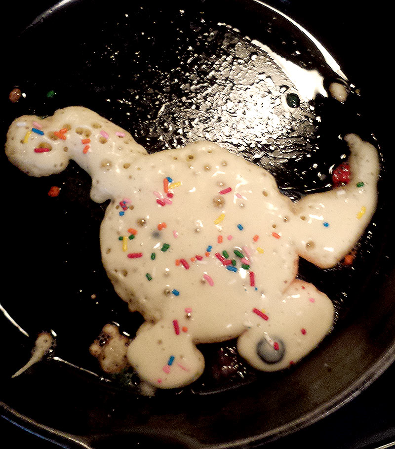 Caleb's dino pancake