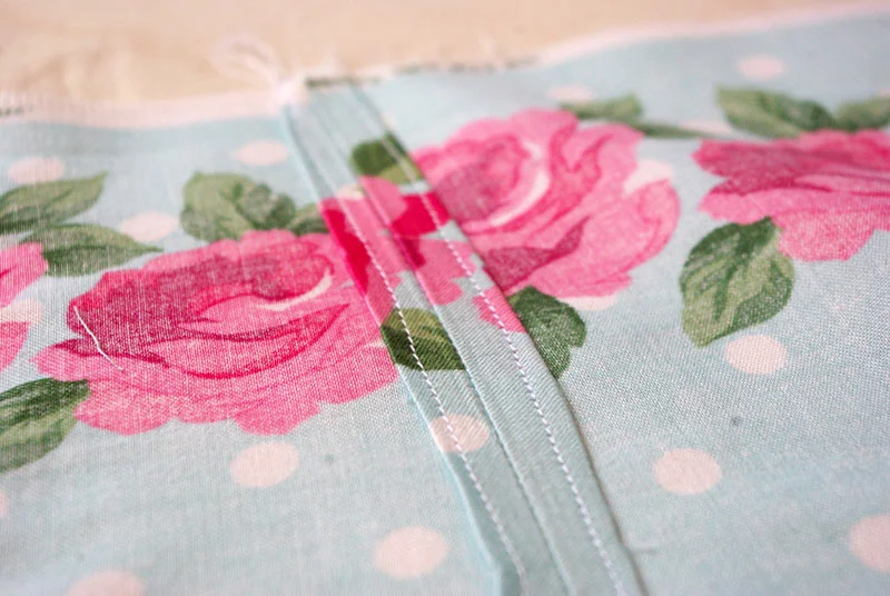 One of the turned and stitched seams