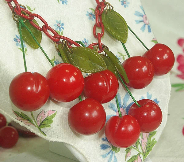 A close-up of the finished, repaired necklace
