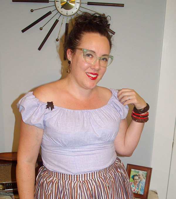 My final blouse, with gathered sleeves