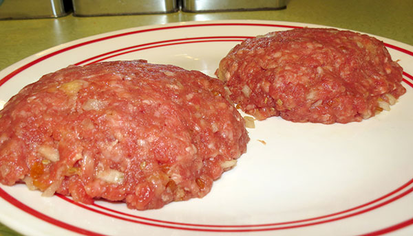 Formed patties ready for the frying pan