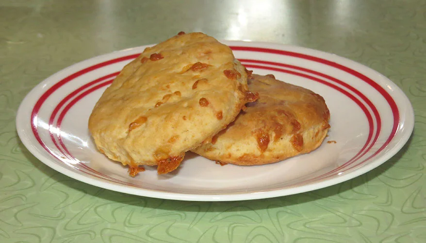 A plate of cheese biscuits