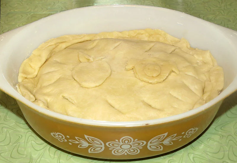 The pork pie, ready for the oven