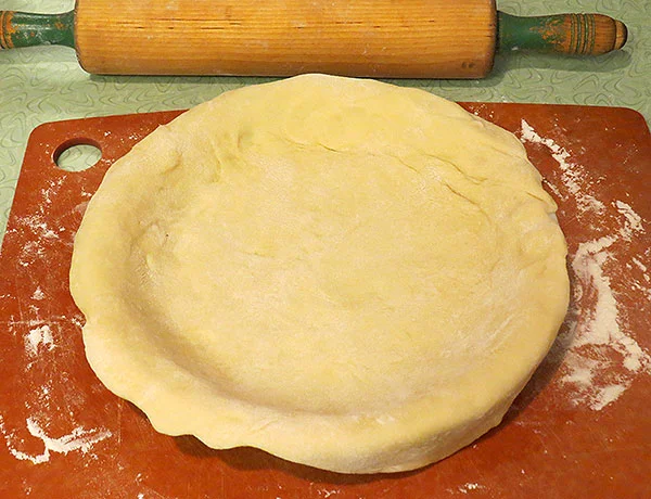 The bottom crust, ready for filling