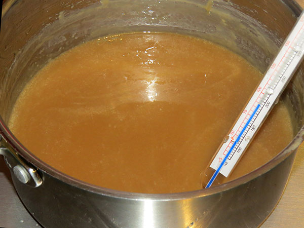 Panocha fudge cooking