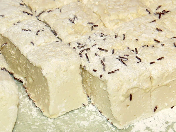 Squares of marshmallows