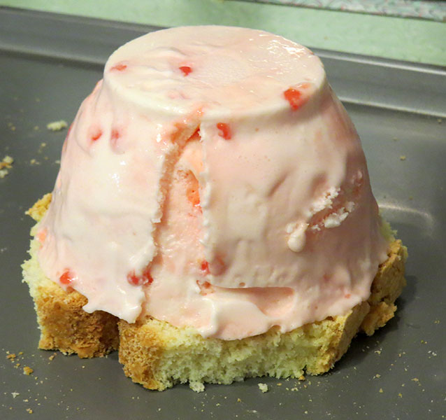 The cake and ice cream layers
