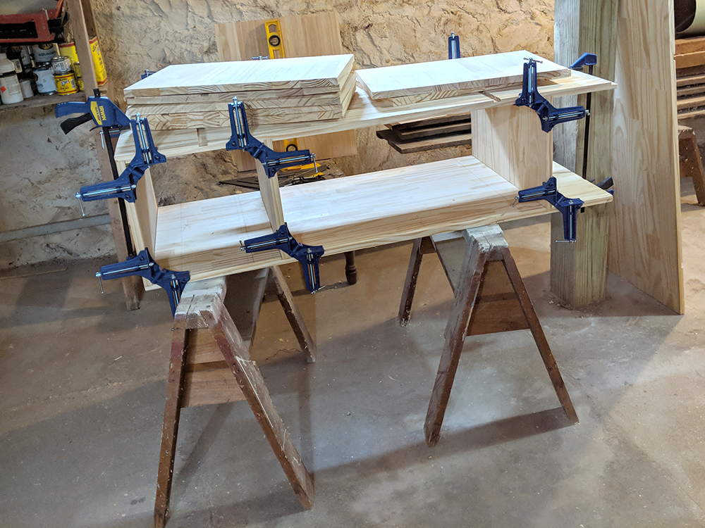 The shelf building in progress