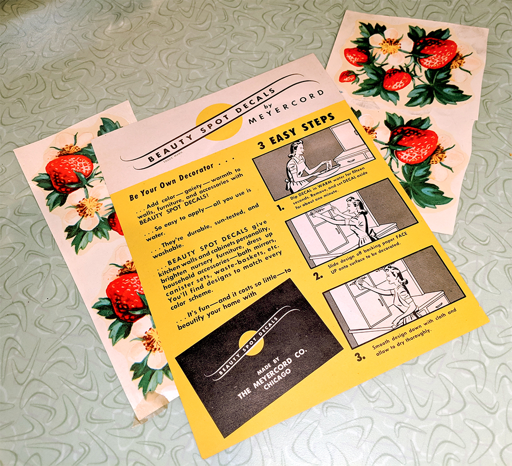 Vintage Meyercord water slide decals.