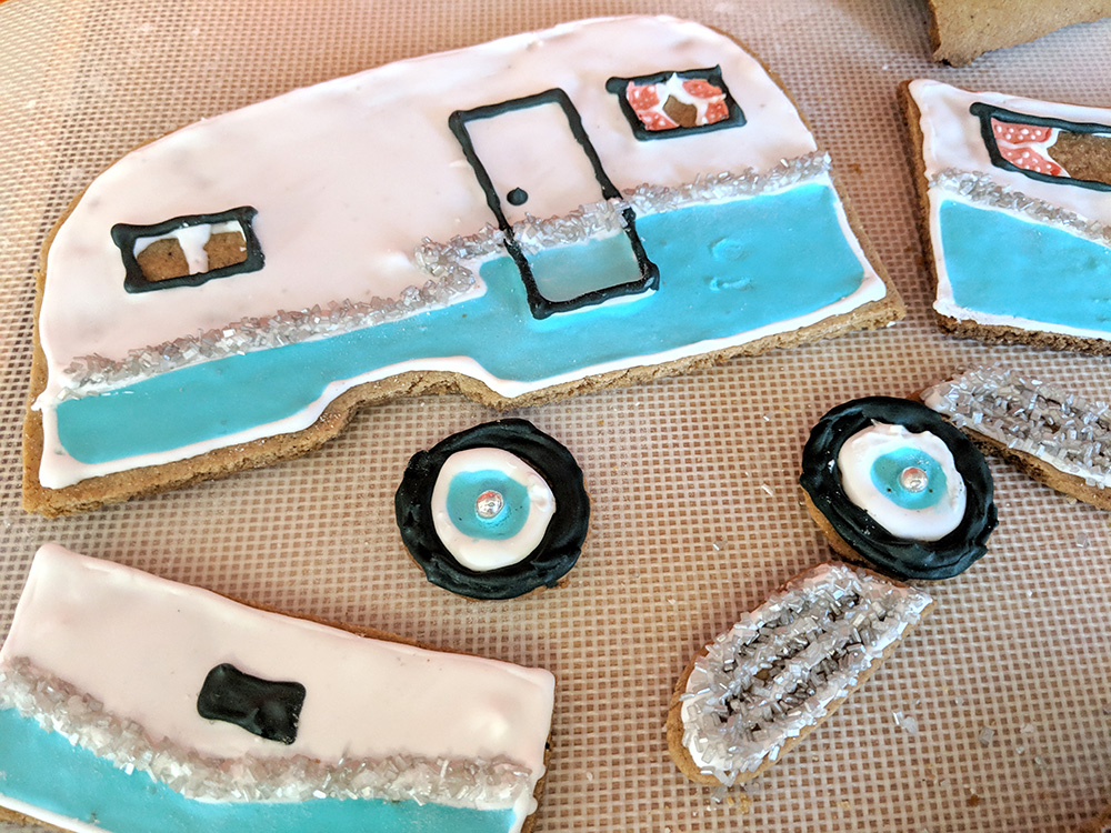 Some of the decorated trailer pieces.