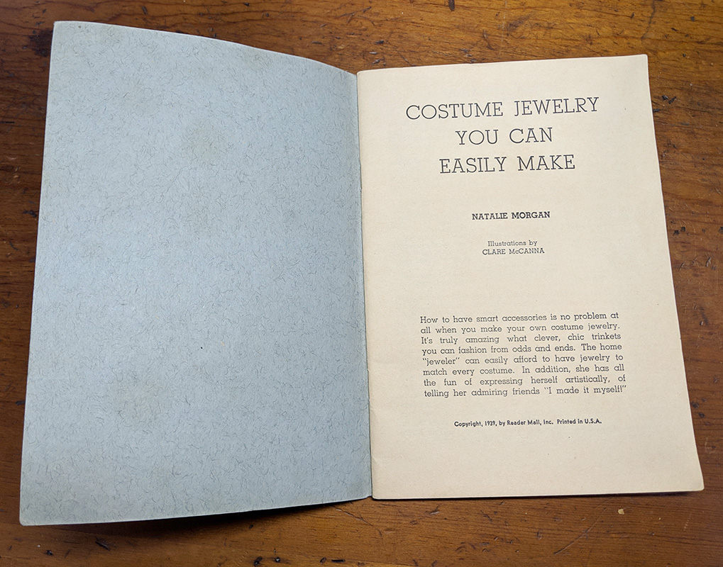 Title page, “Costume Jewelry You Can Easily Make”, Published in 1939