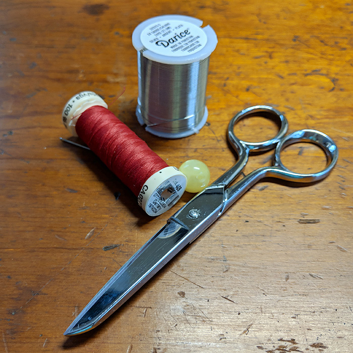 Some of the materials to make the flower pot necklace
