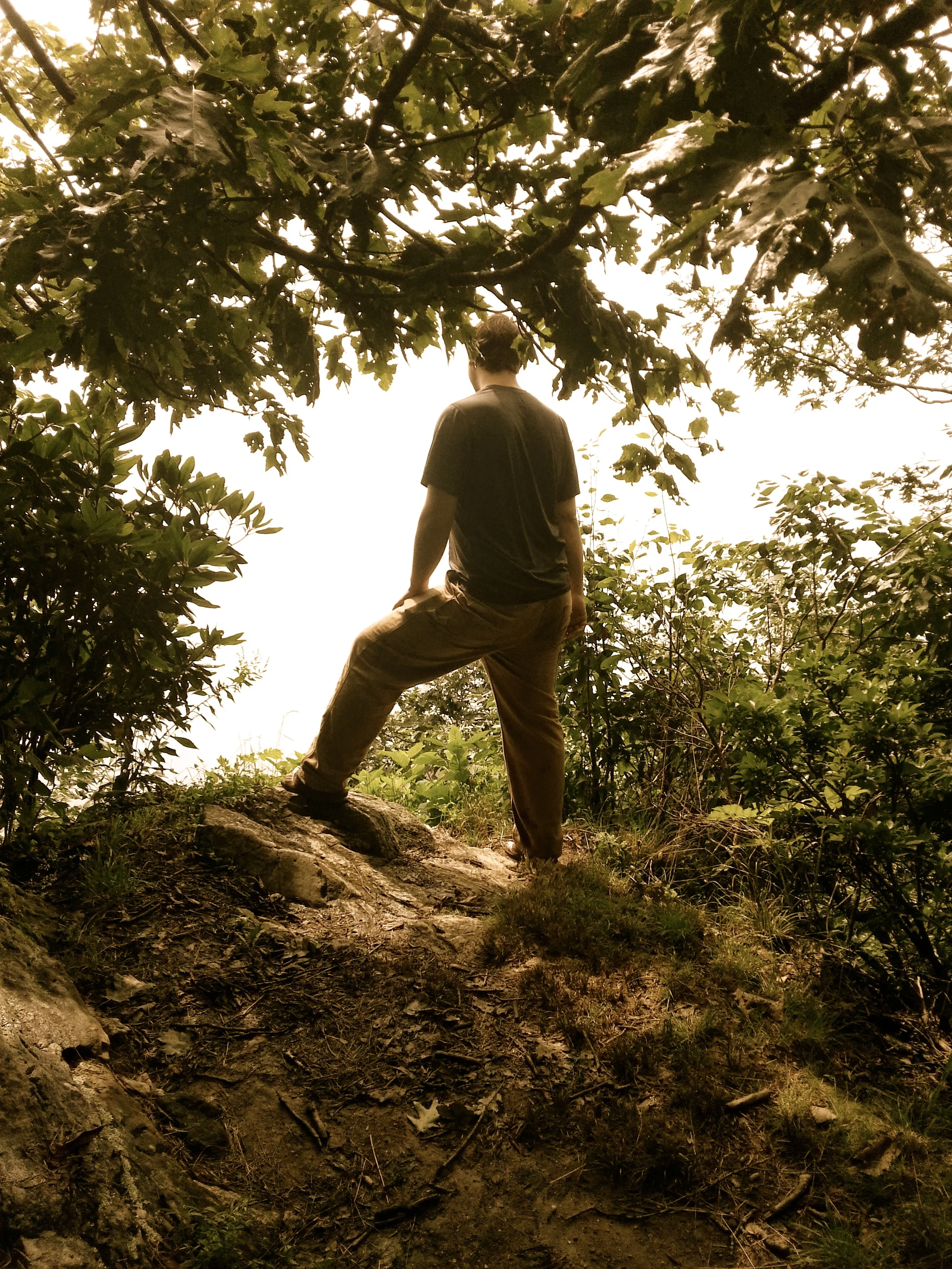McCrae took stock of the slopes falling away from the Shut-In Trail terminus.