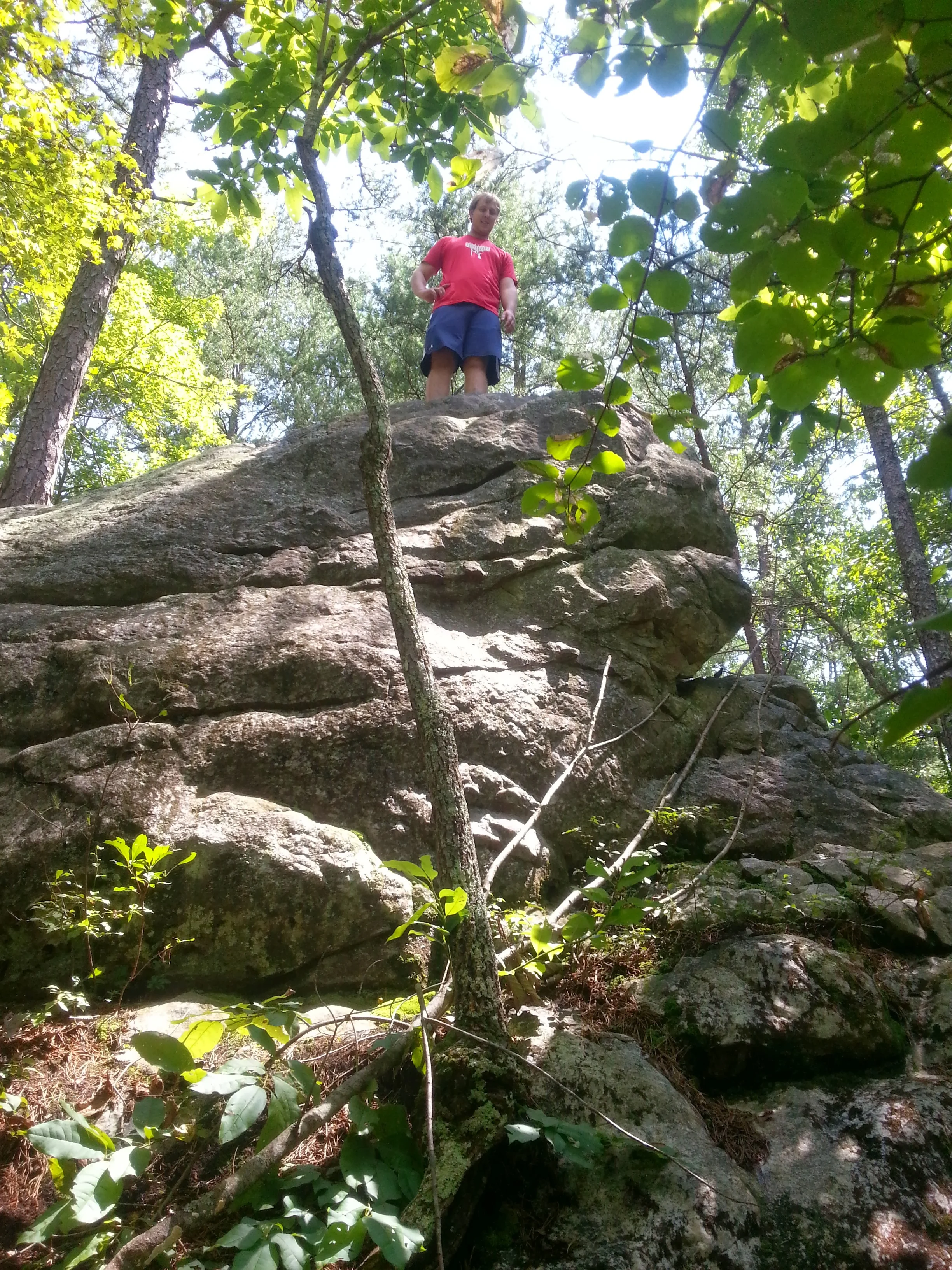 McCrae explored some rock formations next to the trail.